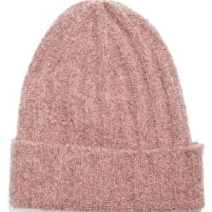 Vince Pink Ribbed Beanie